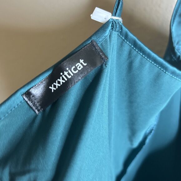 Xxxiticat Green Midi Dress Sexy Spaghetti Strap Size Medium - Picture 11 of 14
